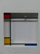 VOLKER KUHN- ARR. PENCIL SIGNED LIMITED EDITION MIXED MEDIA CONSTRUCTION ENTITLES "MONDRIAN TAKES