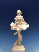 FROM THE ESTATE OF DAME ALICIA MARKOVA, A GREINER AND HOLZAPFEL WHITE PORCELAIN FIGURE OF ANNA