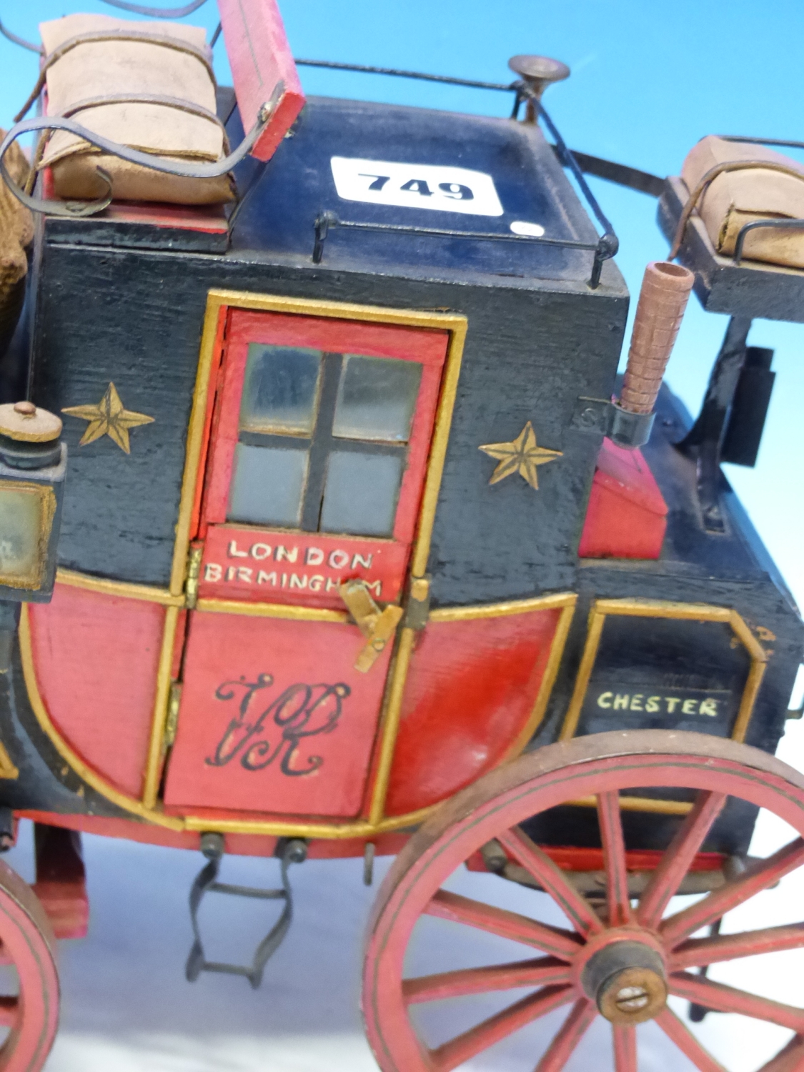 A VINTAGE SCRATCH BUILT VICTORIAN LONDON BIRMINGHAM CARRIAGE. LENGTH INCLUDING DRAW BAR 46cms. - Image 4 of 7