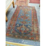 AN ANTIQUE CAUCASIAN KAZAK RUG, 162 x 290cms