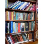 AN EXTENSIVE COLLECTION OF BOOKS INCLUDING REFERENCE WORKS, NOVELS ETC.