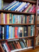AN EXTENSIVE COLLECTION OF BOOKS INCLUDING REFERENCE WORKS, NOVELS ETC.