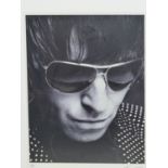 •DEAN CHALKLEY. ARR. LIAM GALLAGHER, SIGNED LIMITED EDITION BLACK AND WHITE PHOTOGRAPHIC PRINT, 2/