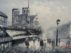 W BURNETT (CONTEMPORARY) ARR. TWO PARIS STREET SCENES, SIGNED, OIL ON CANVAS. 31 x 41cms (2)