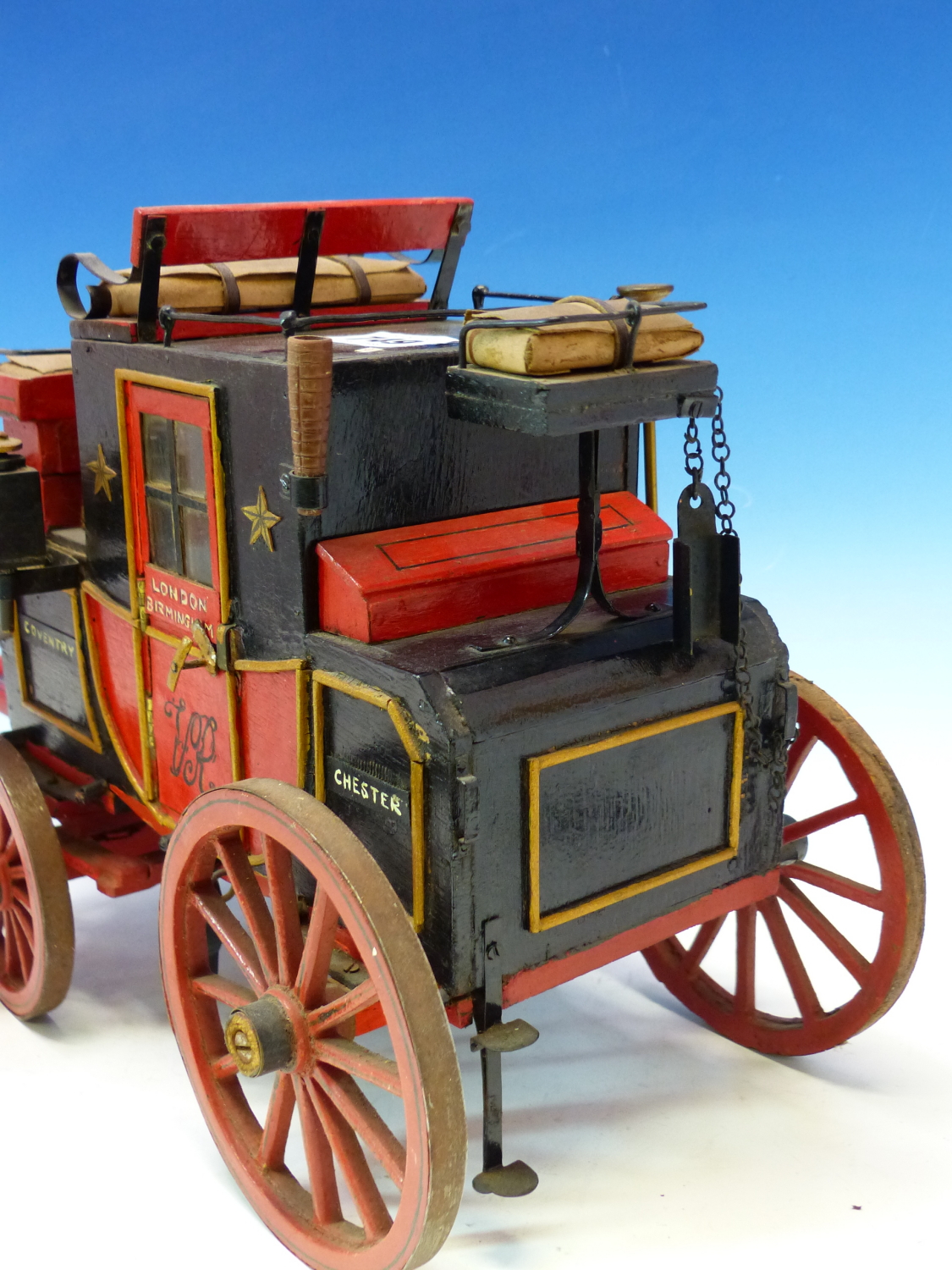 A VINTAGE SCRATCH BUILT VICTORIAN LONDON BIRMINGHAM CARRIAGE. LENGTH INCLUDING DRAW BAR 46cms. - Image 6 of 7