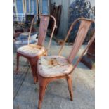 TWO RETRO STACKING CHAIRS