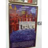TWO TRAVEL POSTERS ADVERTISING HAMPTON COURT PALACE, ONE AFTER DAVID LEWIS 101 x 63cms (2)