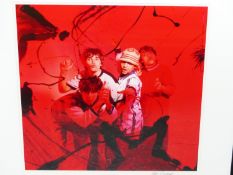 •TOM SHEEHAN. ARR. STONE ROSES, EARLY SHOT. SIGNED COLOUR PHOTOGRAPHIC PRINT, 47 x 46cms.
