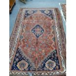 AN ANTIQUE PERSIAN SHIRAZ RUG 247 x 154cm