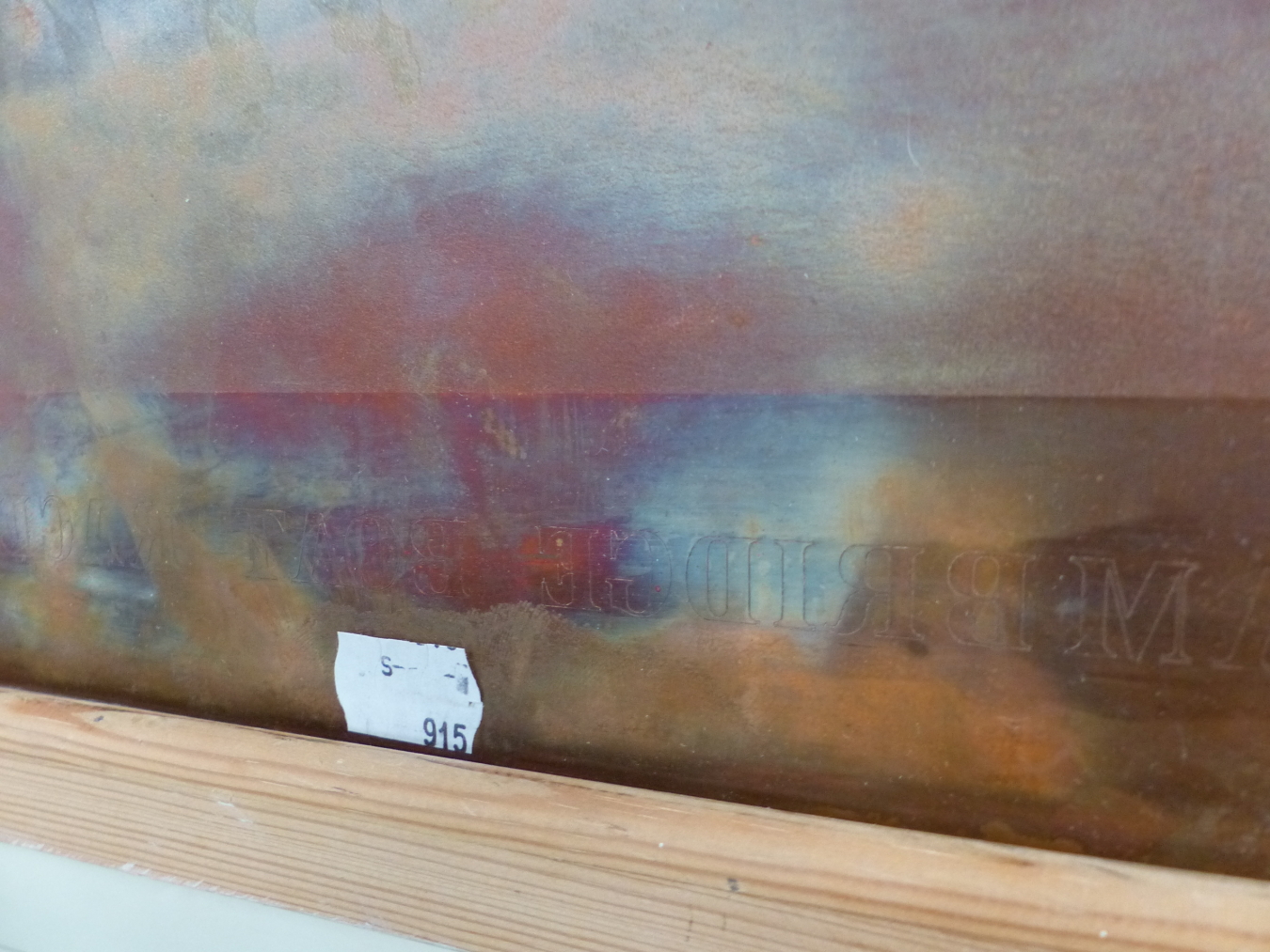 AN INTERESTING ORIGINAL COPPER PRINTING PLATE FOR THE OXFORD AND CAMBRIDGE BOAT RACE. 53.5 x 67cms - Image 4 of 5