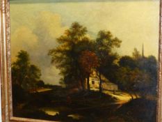 OLD MASTER SCHOOL, A FLEMISH RUSTIC SCENE OIL ON CANVAS 55 x 67cms