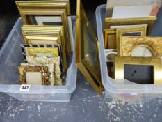 TWO BOXES OF DECORATIVE PHOTO FRAMES.