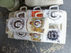 A GOBIN TEAS MADE, VARIOUS ROYAL MUGS AND A LAMP