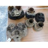 VARIOUS MOTORCYCLE CYLINDER BARRELS AND HEADS