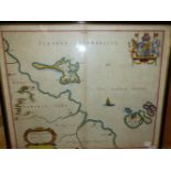 AFTER CAPT. G COLLINS. AN ANTIQUE HAND COLOURED MAP OF NEWCASTLE UPON TYNE. 48 x 60cms. TOGETHER