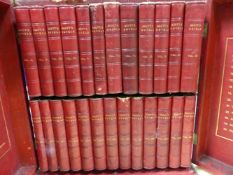 BOOKS - WALTER SCOTT, TWENTY FIVE RED LEATHER BOUND NOVELS, PUBLISHED BY BRADBURY, AGNEW & CO. AND