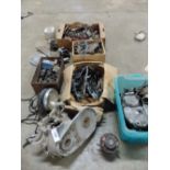 NORTON ENGINE CASING AND COLLECTION OF VARIOUS MOTORCYCLE PARTS