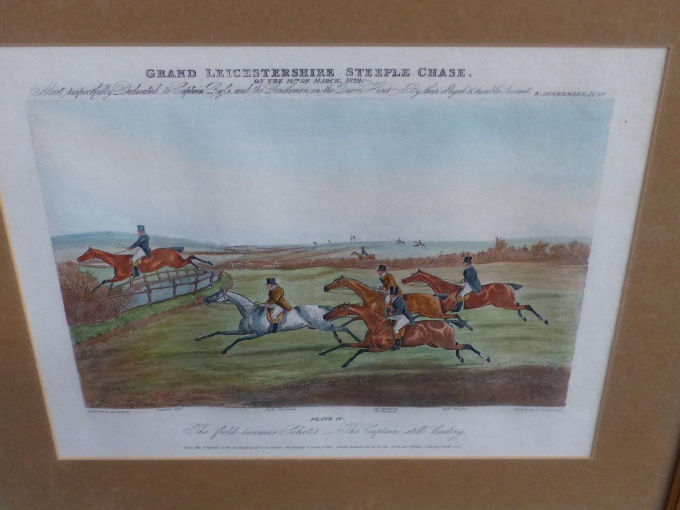 FOUR COLOUR PRINTS OF HUNT EVENTS AFTER LIONEL EDWARDS 39 x 52cmS. WITH TWO HAND COLOURED STEEPLE - Image 2 of 7