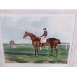 AFTER J.F. HERRING. A HAND COLOURED PRINT OF THE RACE HORSE ST. PATRICK. 37 x 44cms TOGETHER WITH