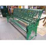 A VICTORIAN CAST IRON GARDEN BENCH DESIGNED 1870 BY DR CHRISTOPHER DRESSER FOR COALBROOKDALE