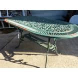 CAST METAL GARDEN TABLE LENGTH 1420mm WIDTH 810mm HEIGHT 720mm