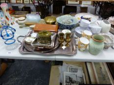 A MAILING HARQULINE VASE, SPODE COPELANDS COFFEE CANS AND SAUCERS, ROYAL COPENHAGEN CUPS AND