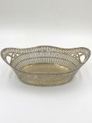 A EARLY 20th CENTURY DUTCH MARKED SILVER RETICULATED BASKET. INSCRIBED FROM BUSINESS TO FRIENDSHIP