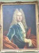 OLD MASTER SCHOOL IN THE MANNER OF GODFREY KNELLER PORTRAIT OF A GENTLEMAN, OIL ON CANVAS 92 x72cms