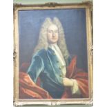 OLD MASTER SCHOOL IN THE MANNER OF GODFREY KNELLER PORTRAIT OF A GENTLEMAN, OIL ON CANVAS 92 x72cms