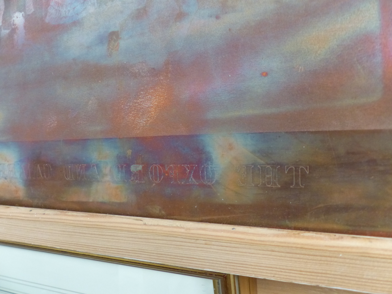 AN INTERESTING ORIGINAL COPPER PRINTING PLATE FOR THE OXFORD AND CAMBRIDGE BOAT RACE. 53.5 x 67cms - Image 3 of 5