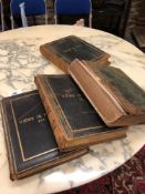 THREE LATE 19th C. LEATHER BOUND ALBUMS OF ITALIAN SOUVENIR PHOTOGRAPHS AND ANOTHER WITH THE TITLE