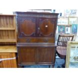 AN ANTIQUE ADAMS STYLE MAHOGANY SIDE CABINET ORIGINALLY PURCHASED FROM THE ESTATE SALE OF CHARLES