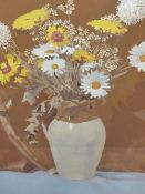 DOUGLAS G. BURRAGE (20th C. SCHOOL) COTTAGE GARDEN FLOWERS, SIGNED GOUACHE 62 x 47cms