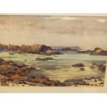 THEO J. GRACEY ( 1895 -1959) CUSHENDUN BAY, CO ANTRIM, SIGNED, WATERCOLOUR. 27 x 38cms TOGETHER WITH