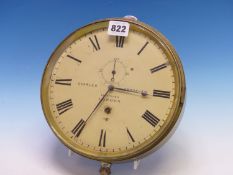 CHARLES FRODSHAM, LONDON, A BRASS CASED SHIPS WALL CLOCK, THE PAINTED DIAL WITH SUBSIDIARY