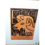 AFTER PABLO PICASSO (1881-1973) ARR. FOUR COLOUR PRINTS OF EXHIBITION POSTERS 22 x 21cms (4) PROVEN