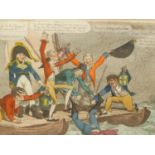 AFTER CHARLES WILLIAMS, ANTIQUE HAND COLOURED PRINT BY FORES, THE CASTLE - IN DANGER, OR THE HEADS