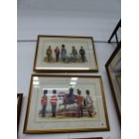 AFTER A.E HASWELL MILLER, TWO DECORATIVE COLOUR PRINTS OF MILITARY DRESS OF THE FIRST OR GRENADIER R
