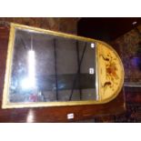AN ARTS AND CRAFTS GILT FRAMED RECTANGULAR MIRROR, BY THE ROWLEY GALLERY, THE SATIN WOOD ROUND ARCH