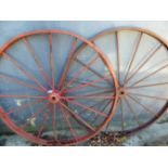 A PAIR OF LARGE CAST IRON WHEELS DIA 1300mm