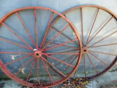 A PAIR OF LARGE CAST IRON WHEELS DIA 1300mm