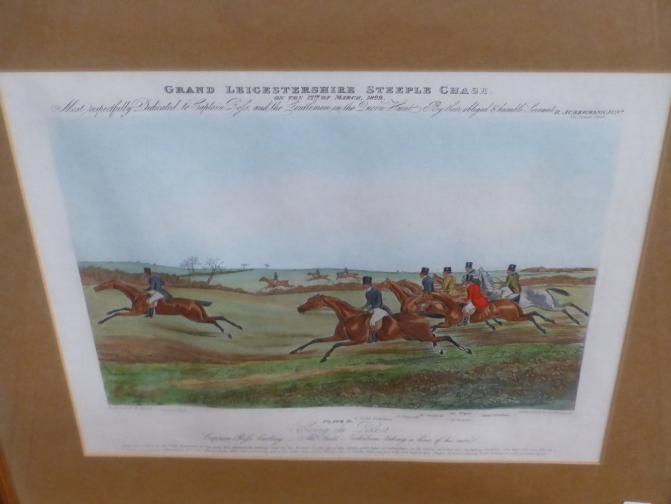 FOUR COLOUR PRINTS OF HUNT EVENTS AFTER LIONEL EDWARDS 39 x 52cmS. WITH TWO HAND COLOURED STEEPLE - Image 3 of 7