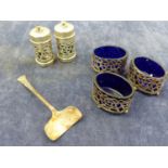 HALLMARKED SILVER CRUET SET ETC