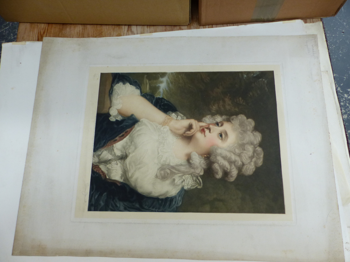 A COLLECTION OF VINTAGE AND LATER COLOUR PRINTS OF DECORATIVE 18th AND 19th CENTURY PORTRAITS, - Image 3 of 9