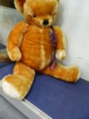 A VINTAGE JOINTED LARGE TEDDY BEAR