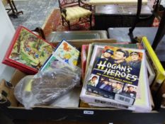 A BOX OF VINTAGE JIGSAWS ETC.