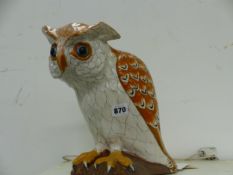 A LARGE QUIMPER OWL.