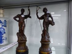 A PAIR LATE VICTORIAN SPELTER FIGURERS