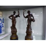 A PAIR LATE VICTORIAN SPELTER FIGURERS