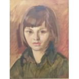 EARLY 20th CENTURY ENGLISH SCHOOL, PORTRAIT OF A LADY, SIGNED INDISTINCTLY,OIL ON CANVAS 60 x 50cms.